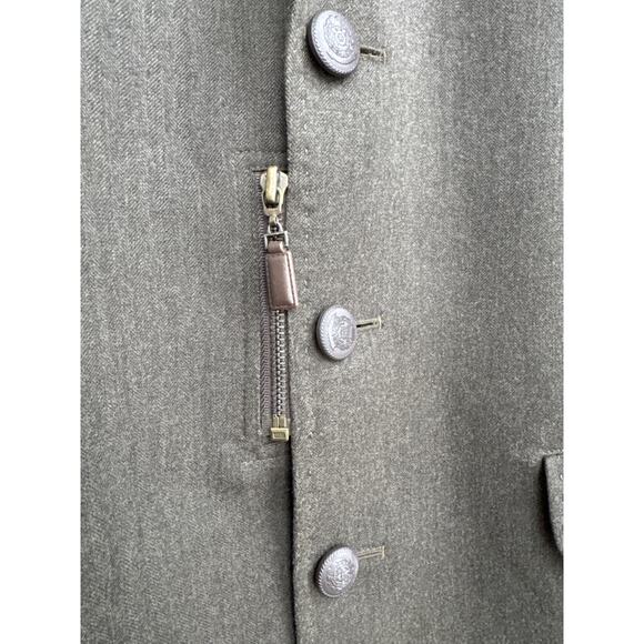 Jaeyoon Jeong Green herringbone Blazer with Exposed Stitching & Zippers medium - Picture 10 of 16